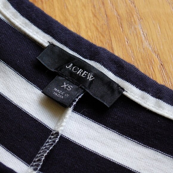 J. Crew Maxi Dress Black White Striped Tank Sleeveless High-Low AO477 - Picture 4 of 6